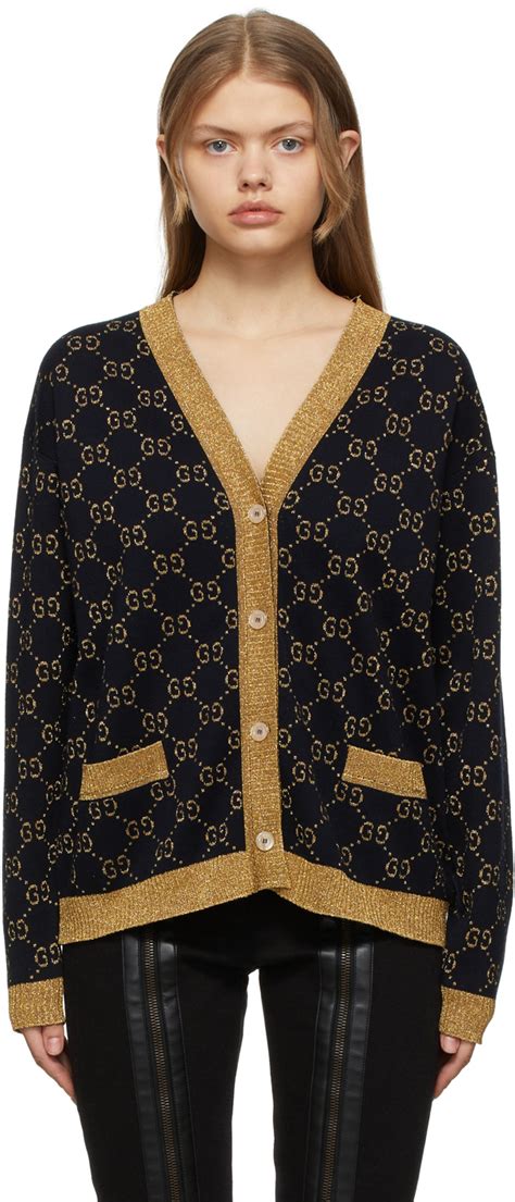 gucci navy cardigan|gucci cardigan women us.